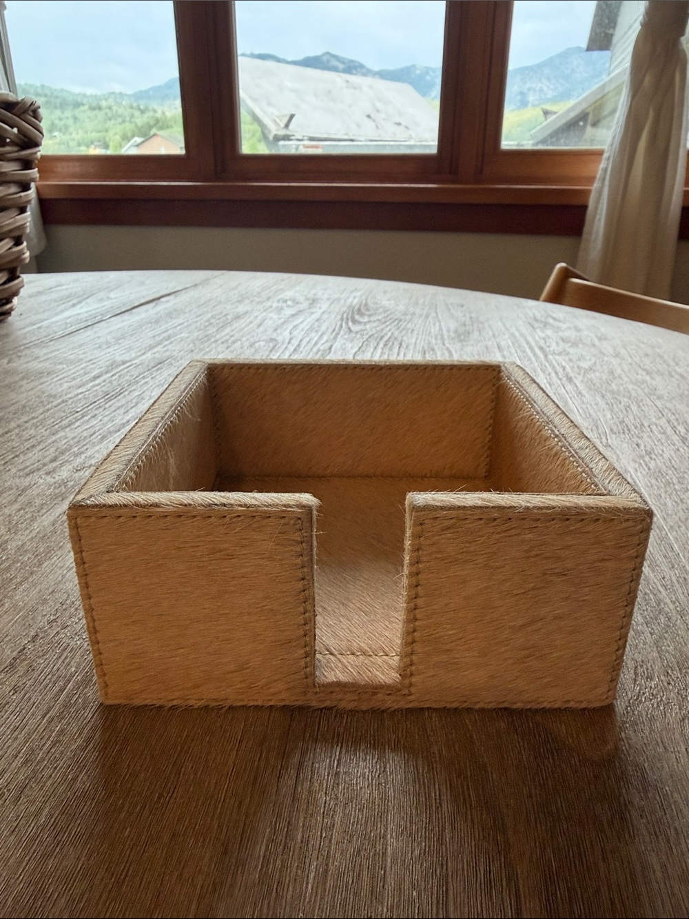 Pigeon and Poodle Natural Tan Faux-Hide Napkin Holder